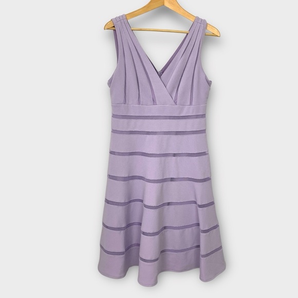 NWT Cleo Petites Lilac Fit & Flare Illusion Dress - Picture 2 of 9
